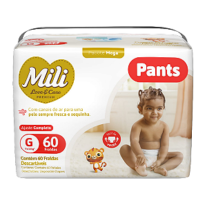 Fralda Mili Love Care Pants c/ 60 unidades - Tam G