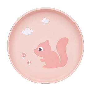 Pratinho em silicone com ventosa Cloudy Esquilo- Buba
