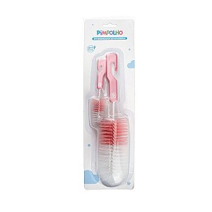 Kit Escovas para Higienizar Mamadeiras Rosa - Pimpolho