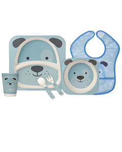Kit Cachorrinho Bambu com Babeiro Pega Migalha Buba