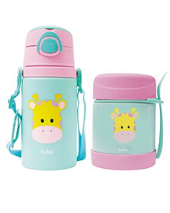 Kit Girafinha Garrafa + Pote térmico Buba