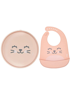 Kit Gumy Buba Pratinho + Babador Pêssego