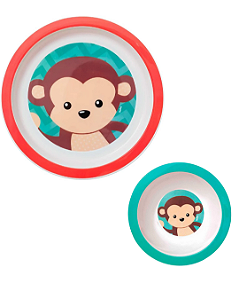Kit Introdução Alimentar Buba Pratinho + Bowl Macaco