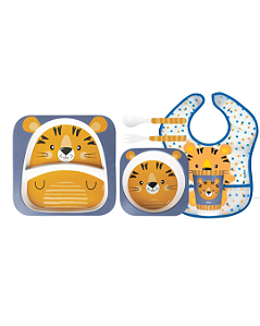Kit Tigrinho Bambu com Babeiro Pega Migalha Buba