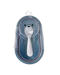 Pote Papinha com colher Urso Azul 240ml- Plasútil
