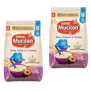 Kit 2 Cereal Mucilon Infantil Ameixa e Aveia 180g - Nestlé