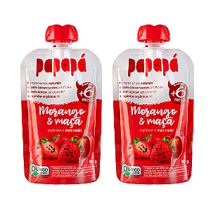Kit 2x: Papinha Orgânica Papapá de Maçã e Morango - 100g