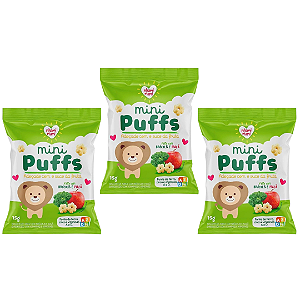 Kit 3 Mini Puffs Brocólis e Maçã - Nhami Mami