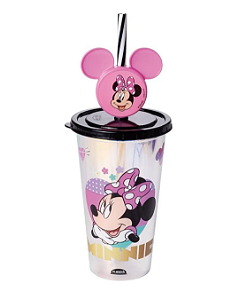 Copo Infantil com Pin Minnie Furta Cor 500ml - Plasútil