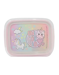 Marmita Infantil Unicórnio com Trava 630ml - Plasútil