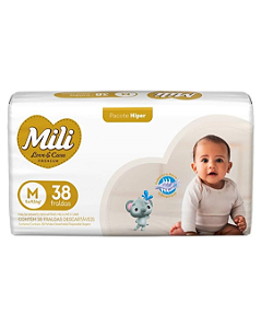 Fralda Mili LoveCare Hiper c/ 38 unidades -  Tam M