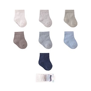 Kit Meia Semaninha Menino c/ 7 pares tam RN - Pimpolho