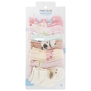 Kit  Meia  Estampada Semaninha Menina tam 00-15 - Pimpolho