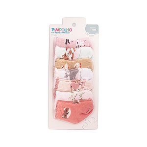 Kit  Meia  Estampada Semaninha Menina tam RN - Pimpolho