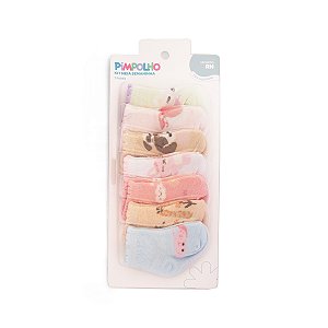 Kit  Meia  Estampada Semaninha Menina tam RN - Pimpolho
