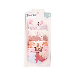 Kit  Meia  Estampada Semaninha Menina tam RN - Pimpolho