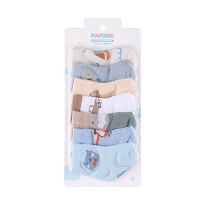 Kit  Meia  Estampada Semaninha Menino tam 00-15 - Pimpolho