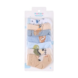Kit  Meia  Estampada Semaninha Menino tam 00-15 - Pimpolho