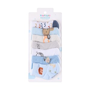 Kit  Meia  Estampada Semaninha Menino tam 00-15 - Pimpolho