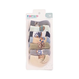Kit  Meia  Estampada Semaninha Menino tam RN - Pimpolho