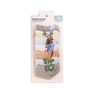 Kit  Meia  Estampada Semaninha Menino tam RN - Pimpolho