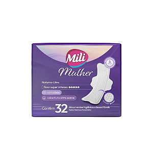 Absorvente Mili Mulher Noturno Ultra c/ abas - 32 unidades