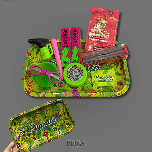 Kit Bandeja Papelito G  - Verde e Rosa