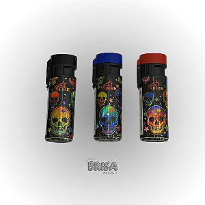 Isqueiro Maçarico Recarregavel Caveiras