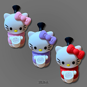 Bong de Silicone 5,5" com bowl de vidro - Hello Kitty