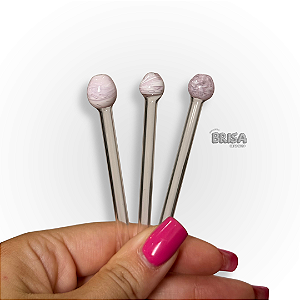 Piteira de vidro Bocal inflado rosa