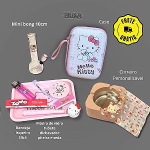 Kit Hello Kitty - Bandeja + Case + Mini Bong + Cinzeiro