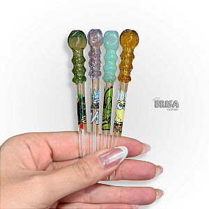 Piteira de vidro artesanal - estampas variadas