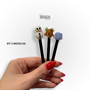 Kit 3 Piteiras de vidro - Gelo + Pinguim + Urso
