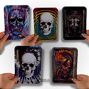 Bandeja de Metal 18x14 - Caveiras