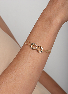 Pulseira Veneziana Dupla com Pingente Infinito