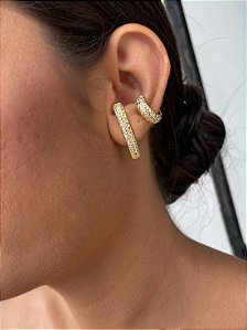 Brinco de Pressão Cravejado com Zircônia