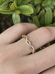 Anel Infinito Liso e Cravejado