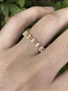 Anel Zircônia Linha Fina