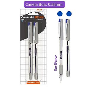 Caneta Gel Boss 0.5mm Blister 2und Jocar Office