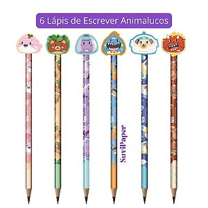 Lápis de Escrever HB Topper Animalucos com 6 Und