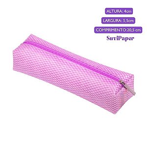 Estojo Médio Estampado de Rede Roxo BRW