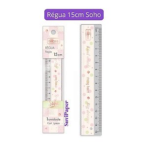 Régua Plástica Estampada Soho 15cm Tilibra - Régua Escolar 1 Und