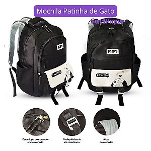 Mochila Escolar Grande Gatinhos