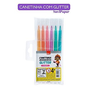 Canetinha Hidrográfica Glitter BRW Cartela 5un