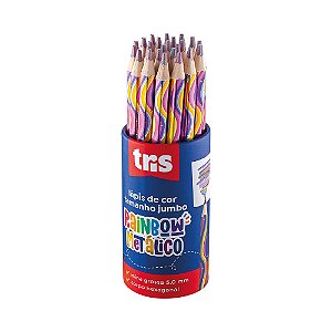 Lápis De Cor Jumbo Arco Íris Rainbow Tris Metálica