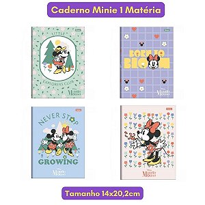 Caderno 1/4 Brochura Minnie Mouse - Foroni 80 Folhas