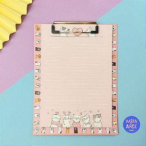 Prancheta A5 Gatinhos - 30 folhas Decoradas