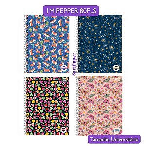 Caderno Univ 1 Matéria 80 Folhas Pepper Feminino Tilibra