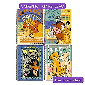 Caderno Universitário Escolar Rei Leão 1 Matéria 80 Folhas Tilibra