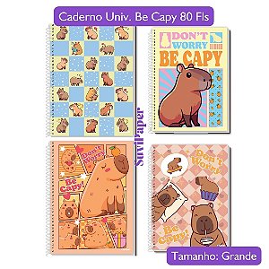 Caderno Universitário Escolar GRANDE Be Capy 1 Matéria 80 Folhas Credeal